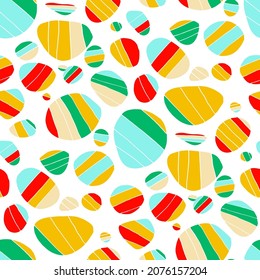 Seamless vector pattern with abstract modern doodles. Bright summer print. Trendy colorful background. Vintage geometric doodles.	