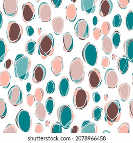 Seamless vector pattern with abstract modern doodles. Bright summer print. Trendy colorful background. Vintage geometric doodles.	
