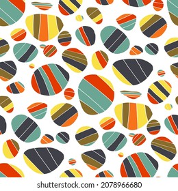 Seamless vector pattern with abstract modern doodles. Bright summer print. Trendy colorful background. Vintage geometric doodles.	