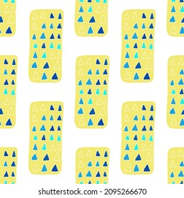 Seamless vector pattern with abstract modern doodles. Bright summer print. Trendy colorful background. Vintage geometric doodles.	