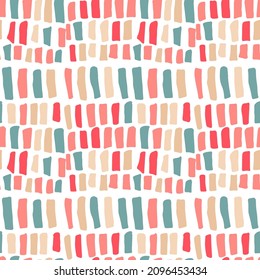 Seamless vector pattern with abstract modern doodles. Bright summer print. Trendy colorful background. Vintage geometric doodles.	