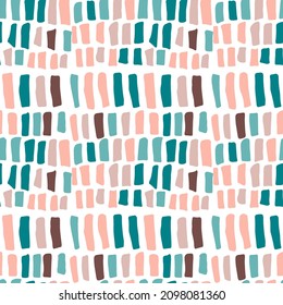 Seamless vector pattern with abstract modern doodles. Bright summer print. Trendy colorful background. Vintage geometric doodles.	