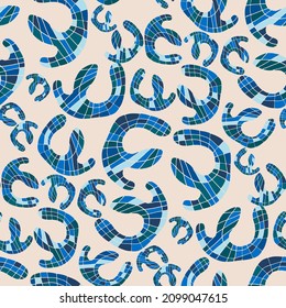 Seamless vector pattern with abstract modern doodles. Bright summer print. Trendy colorful background. Vintage geometric doodles.	