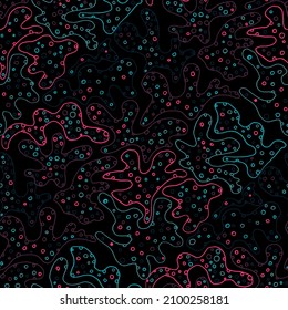 Seamless vector pattern with abstract modern doodles. Bright summer print. Trendy colorful background. Vintage geometric doodles.	
