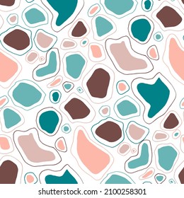 Seamless vector pattern with abstract modern doodles. Bright summer print. Trendy colorful background. Vintage geometric doodles.	
