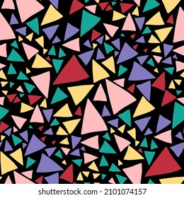 Seamless vector pattern with abstract modern doodles. Bright summer print. Trendy colorful background. Vintage geometric doodles.	