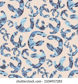 Seamless vector pattern with abstract modern doodles. Bright summer print. Trendy colorful background. Vintage geometric doodles.	