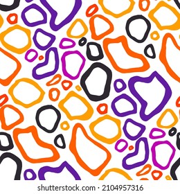 Seamless vector pattern with abstract modern doodles. Bright summer print. Trendy colorful background. Vintage geometric doodles.	