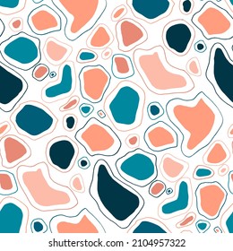 Seamless vector pattern with abstract modern doodles. Bright summer print. Trendy colorful background. Vintage geometric doodles.	
