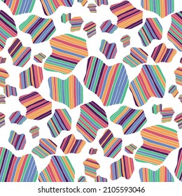 Seamless vector pattern with abstract modern doodles. Bright summer print. Trendy colorful background. Vintage geometric doodles.	