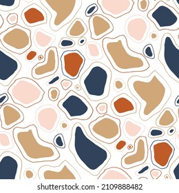 Seamless vector pattern with abstract modern doodles. Bright summer print. Trendy colorful background. Vintage geometric doodles.	
