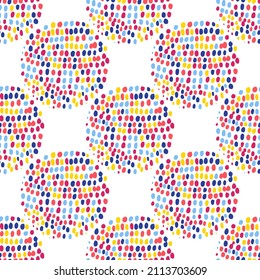 Seamless vector pattern with abstract modern doodles. Bright summer print. Trendy colorful background. Vintage geometric doodles.	