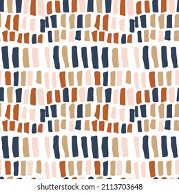 Seamless vector pattern with abstract modern doodles. Bright summer print. Trendy colorful background. Vintage geometric doodles.	