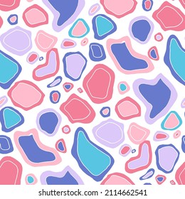 Seamless vector pattern with abstract modern doodles. Bright summer print. Trendy colorful background. Vintage geometric doodles.	