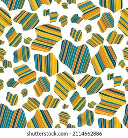 Seamless vector pattern with abstract modern doodles. Bright summer print. Trendy colorful background. Vintage geometric doodles.	