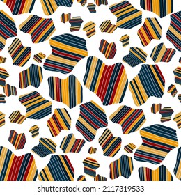 Seamless vector pattern with abstract modern doodles. Bright summer print. Trendy colorful background. Vintage geometric doodles.	