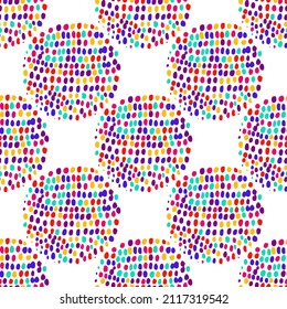 Seamless vector pattern with abstract modern doodles. Bright summer print. Trendy colorful background. Vintage geometric doodles.	