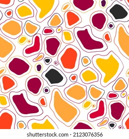 Seamless vector pattern with abstract modern doodles. Bright summer print. Trendy colorful background. Vintage geometric doodles.	