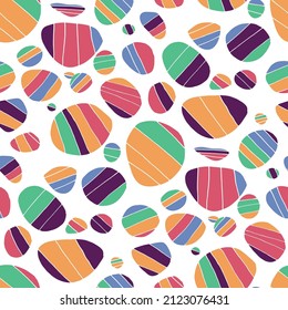 Seamless vector pattern with abstract modern doodles. Bright summer print. Trendy colorful background. Vintage geometric doodles.	