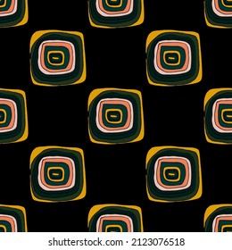 Seamless vector pattern with abstract modern doodles. Bright summer print. Trendy colorful background. Vintage geometric doodles.	