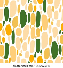 Seamless vector pattern with abstract modern doodles. Bright summer print. Trendy colorful background. Vintage geometric doodles.	