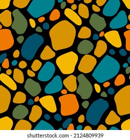 Seamless vector pattern with abstract modern doodles. Bright summer print. Trendy colorful background. Vintage geometric doodles.	