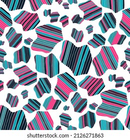 Seamless vector pattern with abstract modern doodles. Bright summer print. Trendy colorful background. Vintage geometric doodles.	