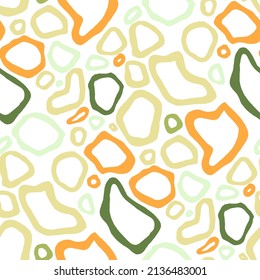 Seamless vector pattern with abstract modern doodles. Bright summer print. Trendy colorful background. Vintage geometric doodles.	