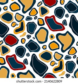 Seamless vector pattern with abstract modern doodles. Bright summer print. Trendy colorful background. Vintage geometric doodles.	