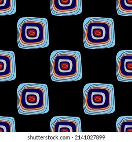 Patrón vectorial sin brillo con garabatos abstractos modernos. Brillante impresión de verano. Fondo colorido de moda. Doodles geométricos vintage.	