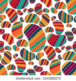 Seamless vector pattern with abstract modern doodles. Bright summer print. Trendy colorful background. Vintage geometric doodles.	