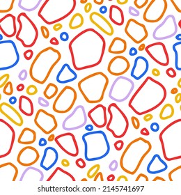 Seamless vector pattern with abstract modern doodles. Bright summer print. Trendy colorful background. Vintage geometric doodles.	