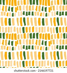 Seamless vector pattern with abstract modern doodles. Bright summer print. Trendy colorful background. Vintage geometric doodles.	