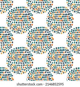 Seamless vector pattern with abstract modern doodles. Bright summer print. Trendy colorful background. Vintage geometric doodles.	