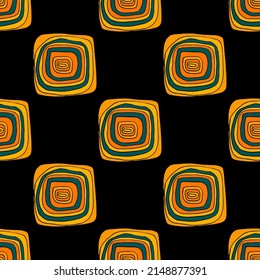 Seamless vector pattern with abstract modern doodles. Bright summer print. Trendy colorful background. Vintage geometric doodles.	