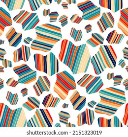 Seamless vector pattern with abstract modern doodles. Bright summer print. Trendy colorful background. Vintage geometric doodles.	