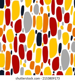 Seamless vector pattern with abstract modern doodles. Bright summer print. Trendy colorful background. Vintage geometric doodles.	