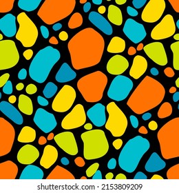 Seamless vector pattern with abstract modern doodles. Bright summer print. Trendy colorful background. Vintage geometric doodles.	