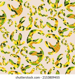 Seamless vector pattern with abstract modern doodles. Bright summer print. Trendy colorful background. Vintage geometric doodles.	