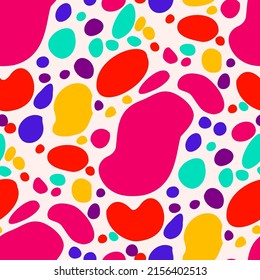 Seamless vector pattern with abstract modern doodles. Bright summer print. Trendy colorful background. Vintage geometric doodles.	