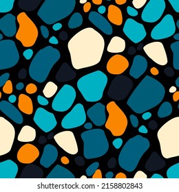 Seamless vector pattern with abstract modern doodles. Bright summer print. Trendy colorful background. Vintage geometric doodles.	