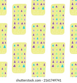 Seamless vector pattern with abstract modern doodles. Bright summer print. Trendy colorful background. Vintage geometric doodles.	