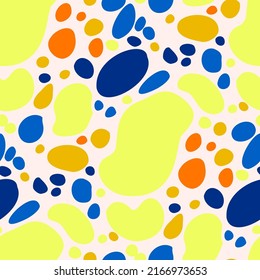 Seamless vector pattern with abstract modern doodles. Bright summer print. Trendy colorful background. Vintage geometric doodles.	