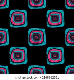 Seamless vector pattern with abstract modern doodles. Bright summer print. Trendy colorful background. Vintage geometric doodles.	