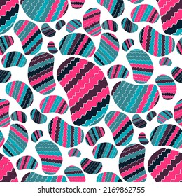 Seamless vector pattern with abstract modern doodles. Bright summer print. Trendy colorful background. Vintage geometric doodles.	