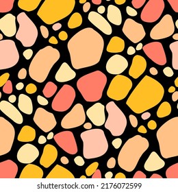 Seamless vector pattern with abstract modern doodles. Bright summer print. Trendy colorful background. Vintage geometric doodles.	