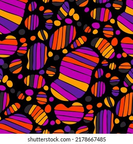 Seamless vector pattern with abstract modern doodles. Bright summer print. Trendy colorful background. Vintage geometric doodles.	