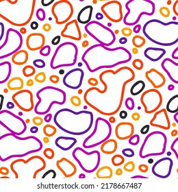 Seamless vector pattern with abstract modern doodles. Bright summer print. Trendy colorful background. Vintage geometric doodles.	