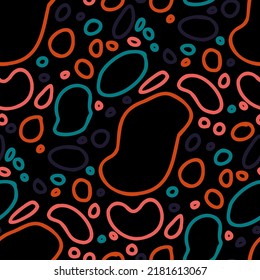 Seamless vector pattern with abstract modern doodles. Bright summer print. Trendy colorful background. Vintage geometric doodles.	