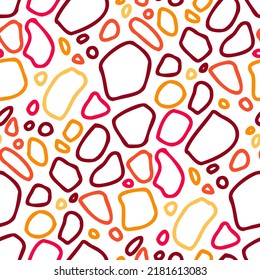 Seamless vector pattern with abstract modern doodles. Bright summer print. Trendy colorful background. Vintage geometric doodles.	